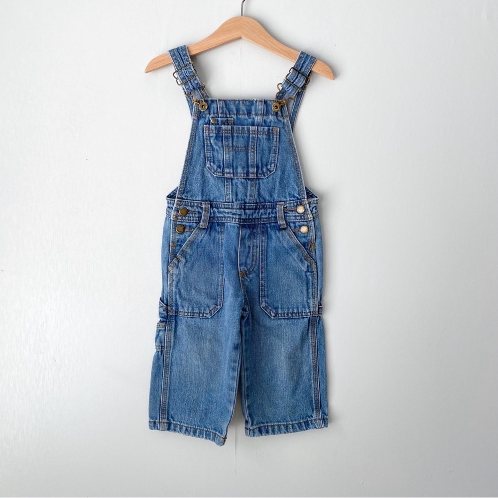 Oshkosh B'Gosh Genuine Kids Med Wash Cotton Denim Overalls 18M